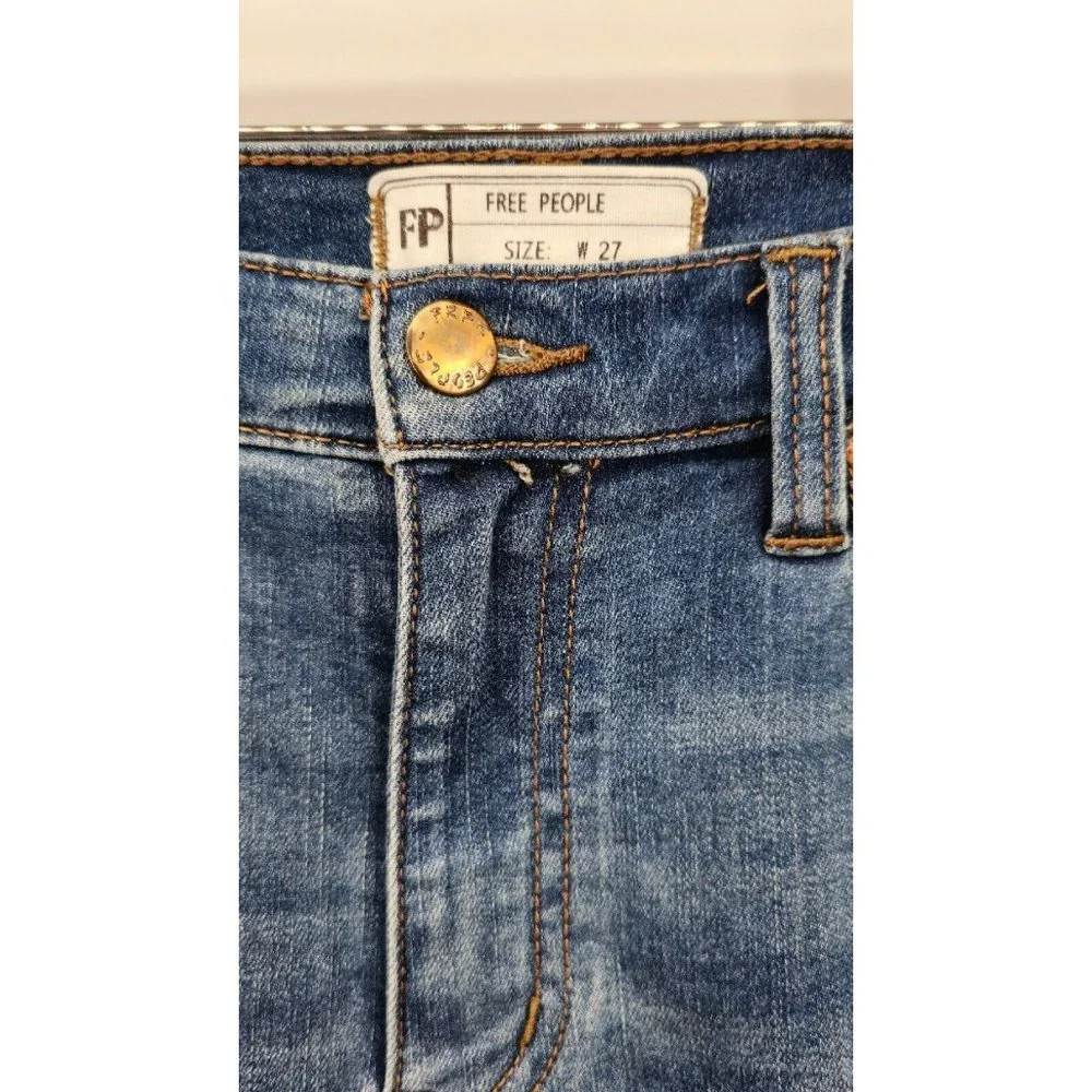 Free People Jeans Womens Size‎ 27 Distressed Great Heights Frayed Skinny Stretch
